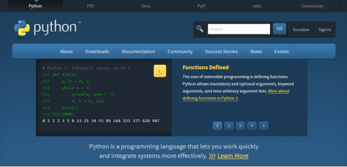 Pythonの公式サイト